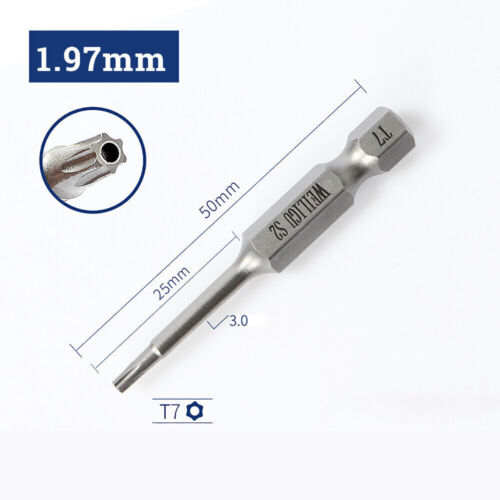 Long Reach Torx Star Hex Security Bit Set Tamper Proof Screwdriver Bits 1/4" - Picture 15 of 65