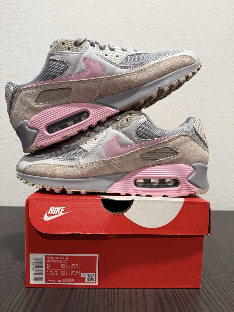 Nike Air Max 90 Pink String Vast Grey Wolf Brand CW7483-001 New Sz