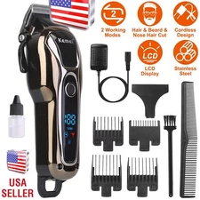 Professional Electric Hair Clippers for Men Barber Cordless Beard Trimmer Kit