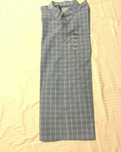 St John's Bay; Herren Big/Tall, Langarm, Knopfleiste kariertes Hemd, blau, 4XL - Bild 3 von 6