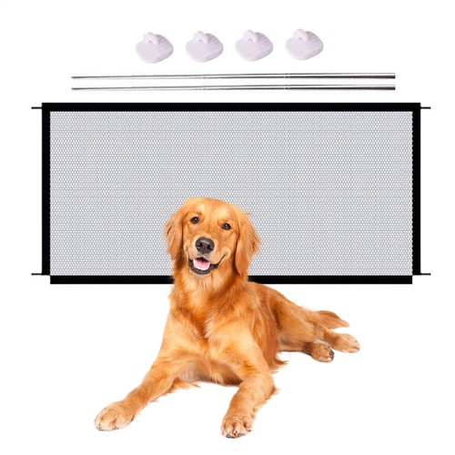 Pet Dog Baby Safety Gate Mesh Retractable Guard Fence For Indoor Kitchen Net - 第 2/13 張圖片