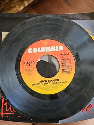 Mick Jagger 45 Vinyl (Lucky In Love/Running Out Of Luck)