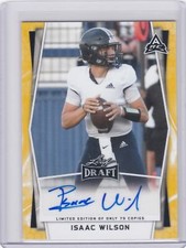 2022 Leaf Draft Red Box Gold Auto Isaac Wilson Rookie Class of 2024 /75