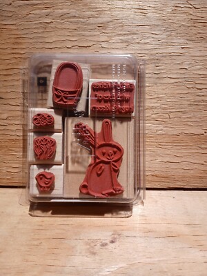 Stampin' Up! 2007 Complete 6 Rubber Stamp Set ''Bunny Hugs'' EASTER Bunny -