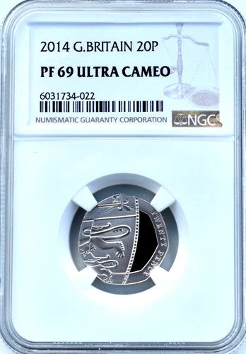 2014 20p Proof Twenty Pence NGC PF69 Great Britain Royal Mint