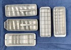5 Vintage MCM Aluminum Ice Cube Maker Trays Metal 2 Quickube & 3 Unbranded