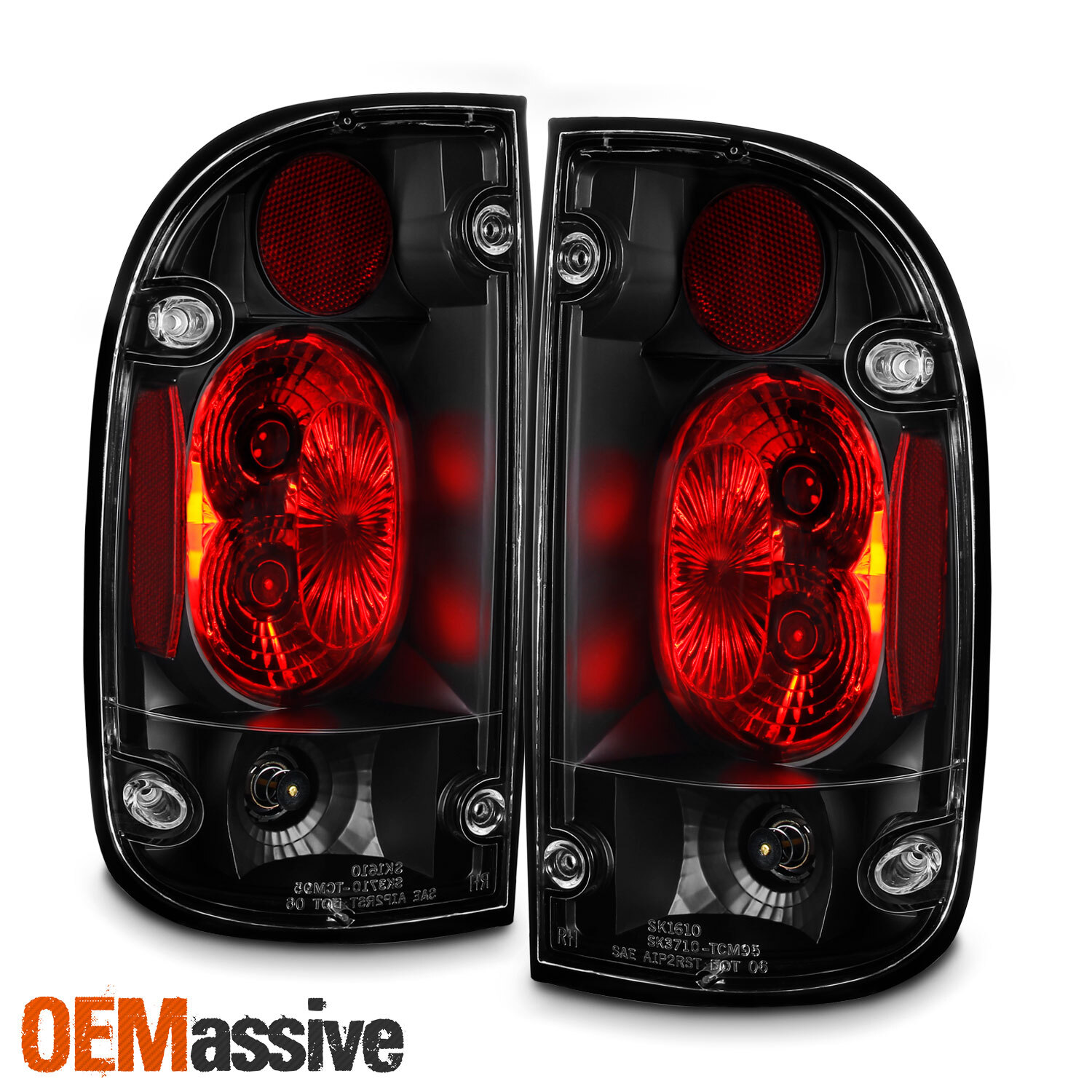 Fits 01-04 Toyota Tacoma Pickup Truck JDM Black Tail Brake Lights Set Left+Right