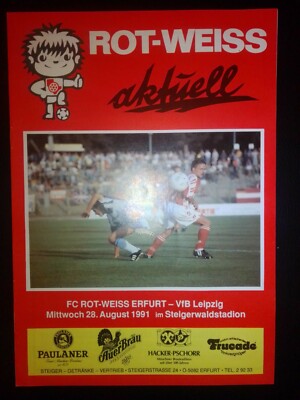 Rot Weiss Erfurt Locomotive VfB Leipzig 1991/92 2nd BL Programme Stadium Booklet
