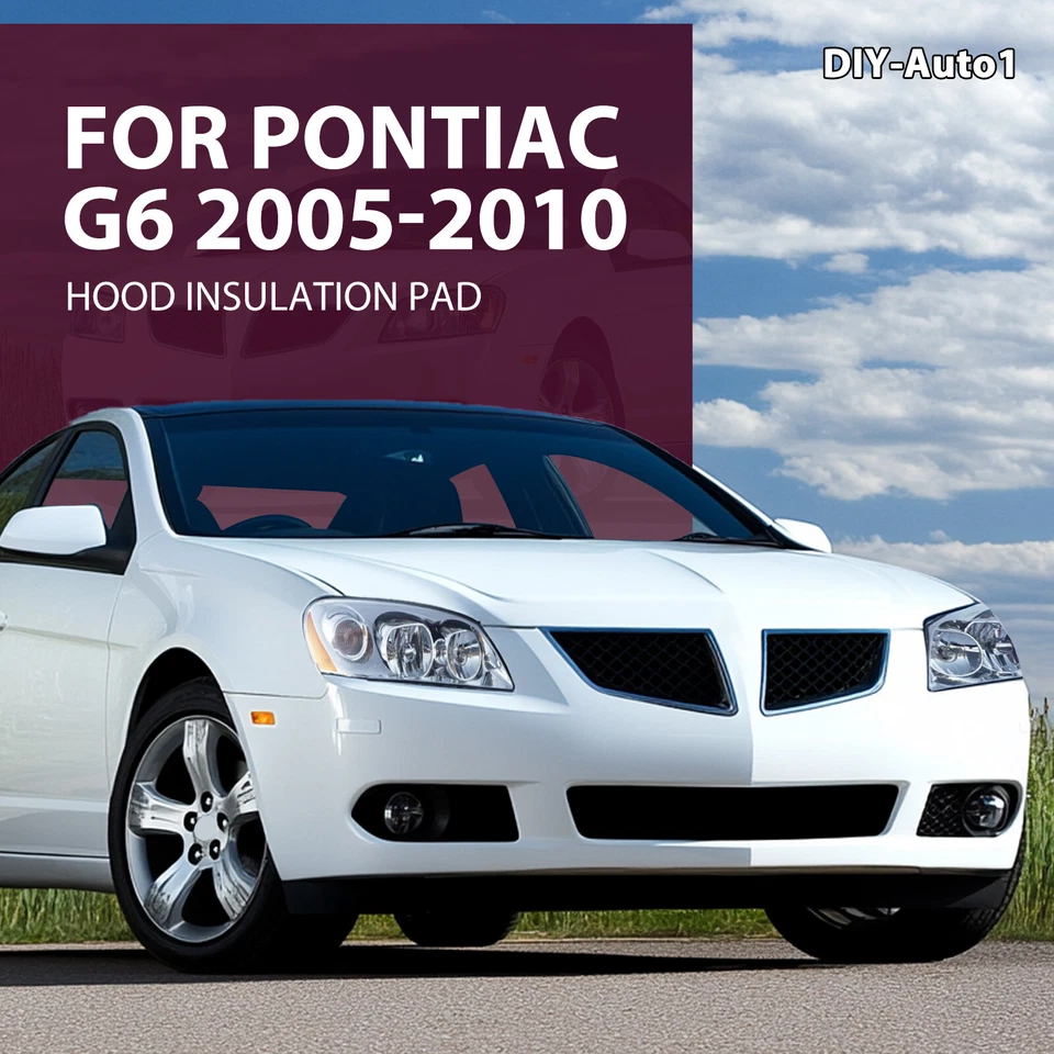 Almohadilla de aislamiento de capó con clips para Pontiac G6 2005-2010 2006 2007 2008 2009 Foto 3 de 4