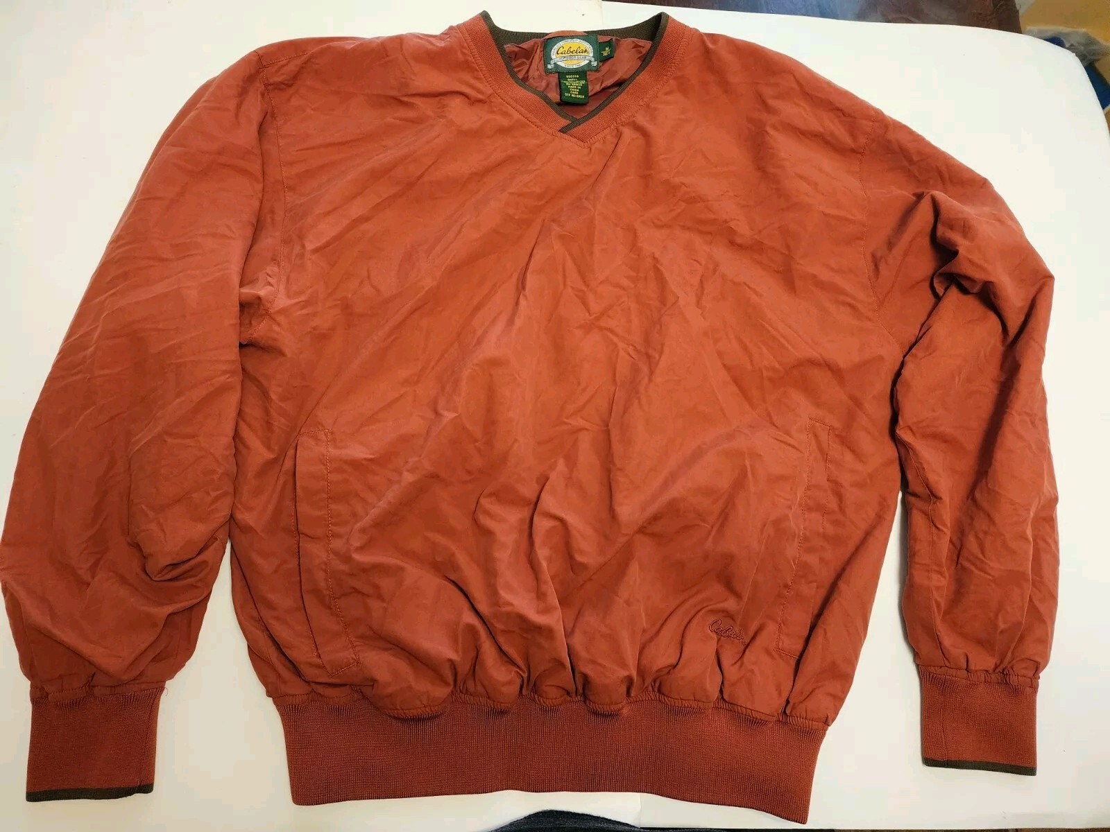 Cabelas Windcrest Pullover Jacket Orange Men's Me… - image 1