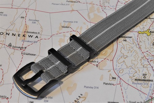 GUNMETAL PVD 1.5mm Marine Nationale Elastic NATO Military Watch Strap, 20mm 22mm - Picture 13 of 20
