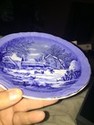 Currier & Ives Collector Plate 8" (THE FARMERS HOME - WINTER) Blue, Japan — photo 6