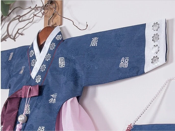 RUA Hoja Plateada Hanbok Princesa Coreana Ropa Cumpleaños Fiesta Bebé Niña NV PK Foto 3 de 4