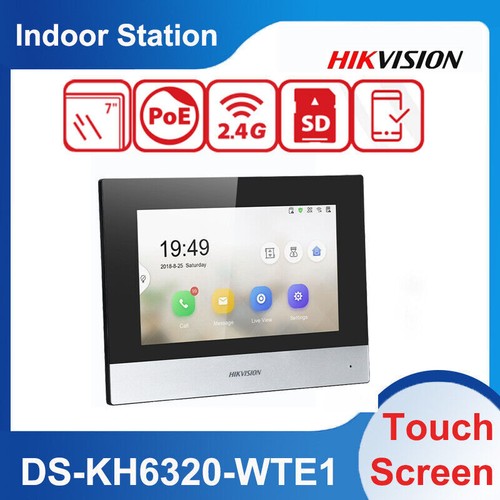 Hikvision DS-KH6320-WTE1 7" WiFi Monitor Video Intercom PoE IP Indoor Station