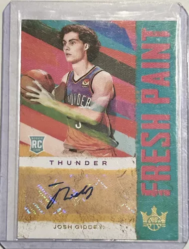 2021-22 COURT KINGS josh giddey fresh paint auto /199 Purple Rookie thunder 