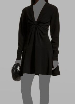 long sleeve fit and flare dress Brown Embellished Long Sleeve Velvet Trim A-Line Midi Dress