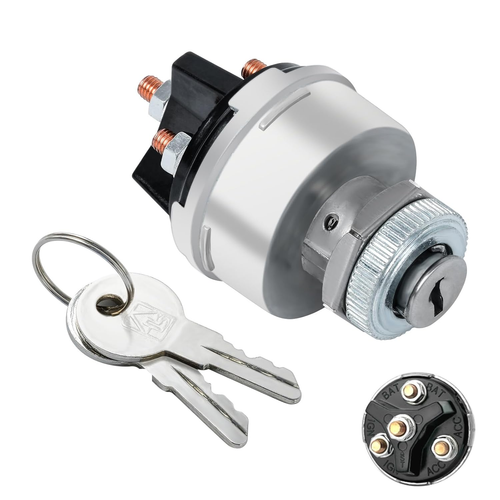 Ignition Key Switch for Car, Forklift, Truck, Tractor, Trailer - Universal 4-Pos