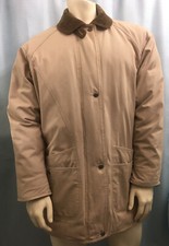 L Vintage EDDIE BAUER Khaki Corduroy GOOSE DOWN CAR COAT Fits A Fit 40 Regular