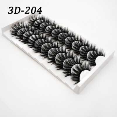 10 Pairs False Eyelashes Natural 3D Wispy Cross Long Thick Soft Fake Eye Lashes