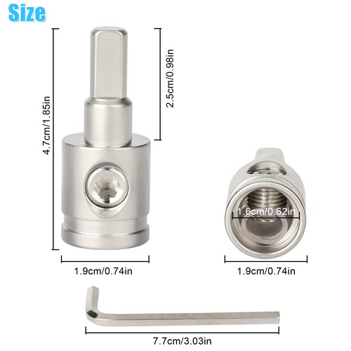 4PCS Car Audio Power/Ground 0 Gauge to 4 Gauge Amp Input Reducers Wire