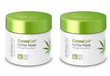 LOT OF 2 - Andalou Naturals CannaCell Detox Mask 1.7oz (50g) - 100% Vegan