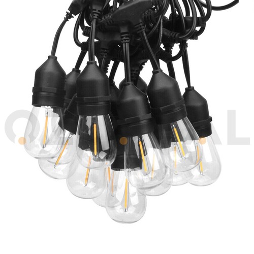 Solar Power 15LED 55FT Festoon String Lights Wedding Party Lights Waterproof - Picture 15 of 19
