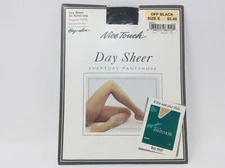 Vintage Sears NICE TOUCH Day Sheer Nylon Everyday Pantyhose - Off Black - Size E