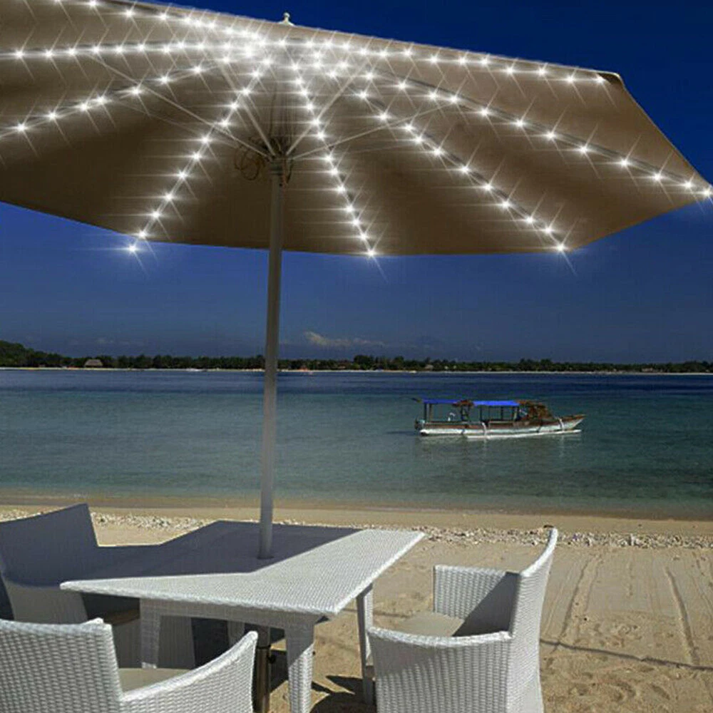 104 LED Umbrella Fairy Light Outdoor Garden Patio Lamps Table Parasol Light  | eBay