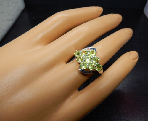 Size 7 Natural Red Dragon Peridot Sterling Silver Ring 2.58cts - Picture 9 of 11