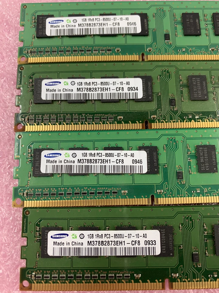 Lot( 8 ) 1GB Samsung M378B2873EH1-CF8 PC3-8500 DDR3-1066 Desktop RAM Memory - Image 2 of 4
