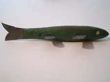 Vintage Carved Wooden 6 3/4''Fish Decoy Ice Fishing Decoy Lure Spearing Decoy
