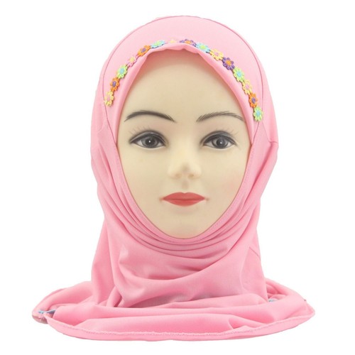 2-6Y Kids Girls Muslim Hijab Wrap Headscarf Prayer Hat Amira One Piece Headwear - Picture 10 of 47