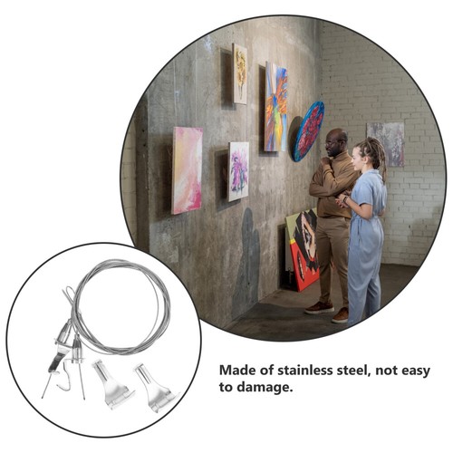 2 Sets Picture Hanging Wire Rope System Photo Hanger Heavy Duty Kit - Picture 2 of 12