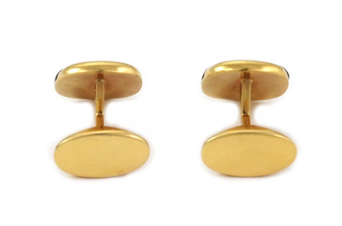 Tiffany & Co. マラカイト カフリンクス Tiffany & Co. Germany Malachite Onyx Inlay 18k Yellow Gold