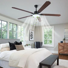 72in LED Ceiling Fan Indoor Ceiling Fan Lamp Light Dimmable W/ Remote Control