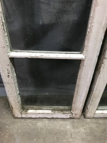 Antique Pair Shabby Wood 6 Lite Glass 14x77 Entryway Sidelights VTG Old 1408-24B - Picture 22 of 22