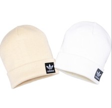 Adidas Unisex 2-Pack Grove Beanie Hat/Cap - White/Beige New