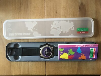 United Colors of Benetton by BULOVA Uhr Time of the World 1993 in OVP Rarität