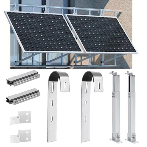 Balkonkraftwerk Halterung Befestigung Balkon Geländer Solarmodul Montage PV 0%