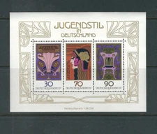 Germany SC # 1243 German Art Nouveau , Souvenir Sheet . MNH