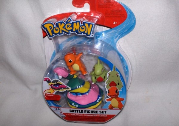 Pokemon Figuren-3Er-Set Glumanda Larvitar Alola Sleimok Je 5-8 Cm Neu,Ovp,Lizenz-image