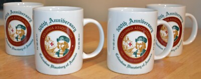Set of 4 Vintage Columbus Discovery of America 500th Anniversary Mug NYC Transit