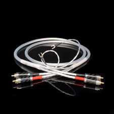Phono Cable with Ground Shoes Phono Cable High End 2x RCA with Gnd Cable Lugs
