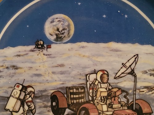 Vintage Commemorative Plate APOLLO XV JULY 31 1971 1st Vehicular Travel On Moon - Bild 4 von 7