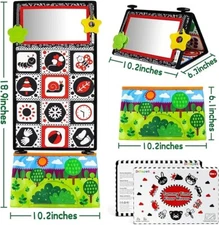 Dr.Rapeti Tummy Time Floor Mirror for Baby Infant Toddler Kids Black and White H