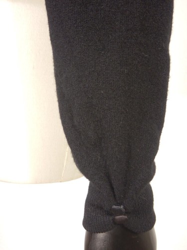 Vintage 1950s Black Bernhard Altmann Cashmere Cardigan Sweater Mink Collar - Picture 6 of 15