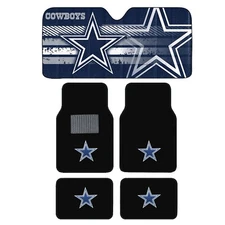NEW NFL DALLAS COWBOYS Car Truck Carpet Floor Mats & Windshield Sun Shade SET
