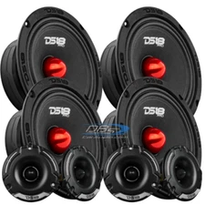 4x DS18 PRO-GM6B 6.5" 8-ohm Midrange Speakers 4x PRO-TWZ1 4-ohm Super Tweeters