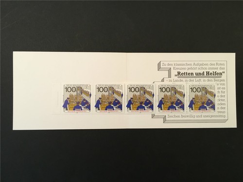 GERMANY STAMP BOOKLET 1990 RED CROSS CROIX ROUGE ROTES KREUZ CAR BUS h4950 - Picture 2 of 3
