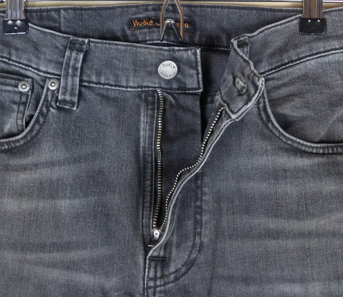 NUDIE JEANS Lean Dean Slim Fit Mono Gray Organic Denim Jeans Size 32x30 1008285 - Picture 3 of 11